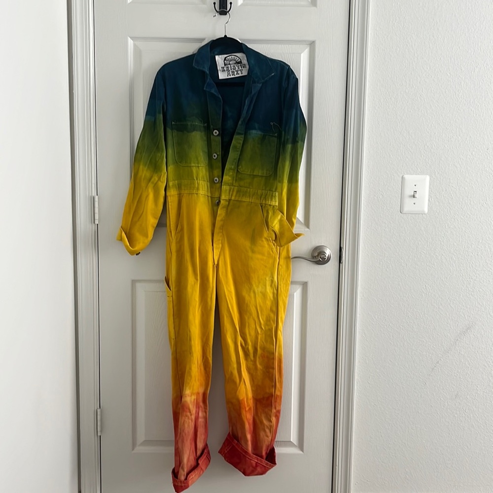 Hand Dyed Rainbow Overalls